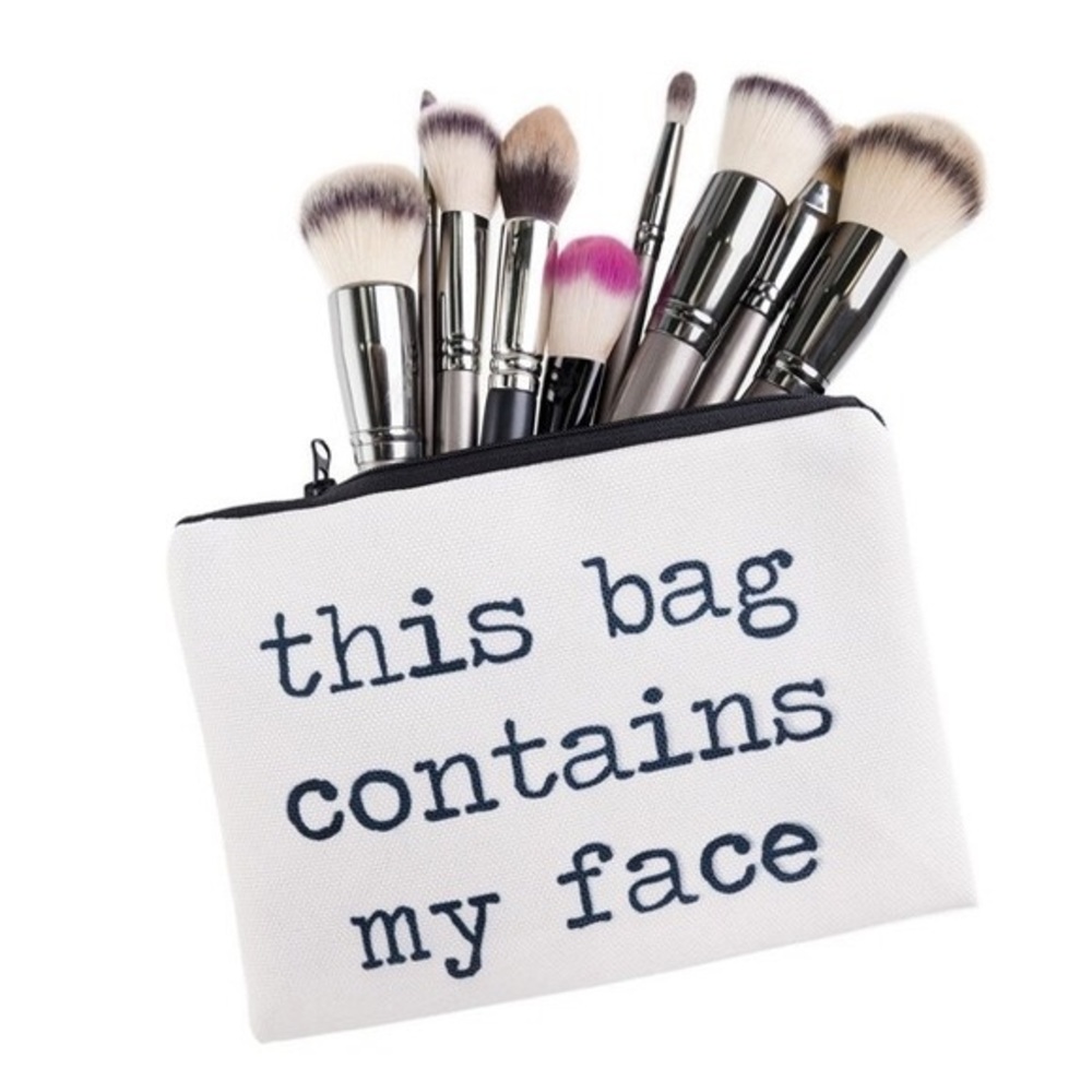 ‘This Bag Contains My Face’ Cosmetic Bag. NWT. - Picture 3 of 5